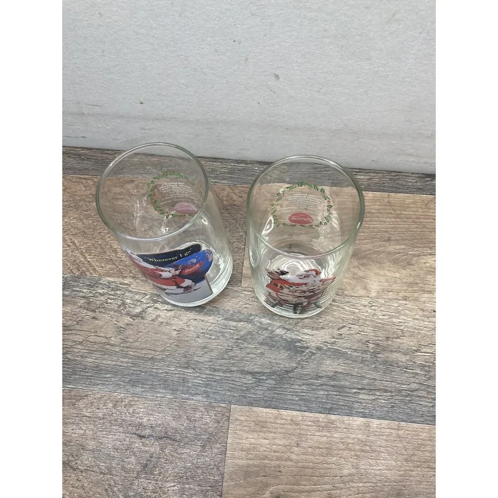 Vintage‎ Haddon Sundblom Santa Coca Cola Glasses
